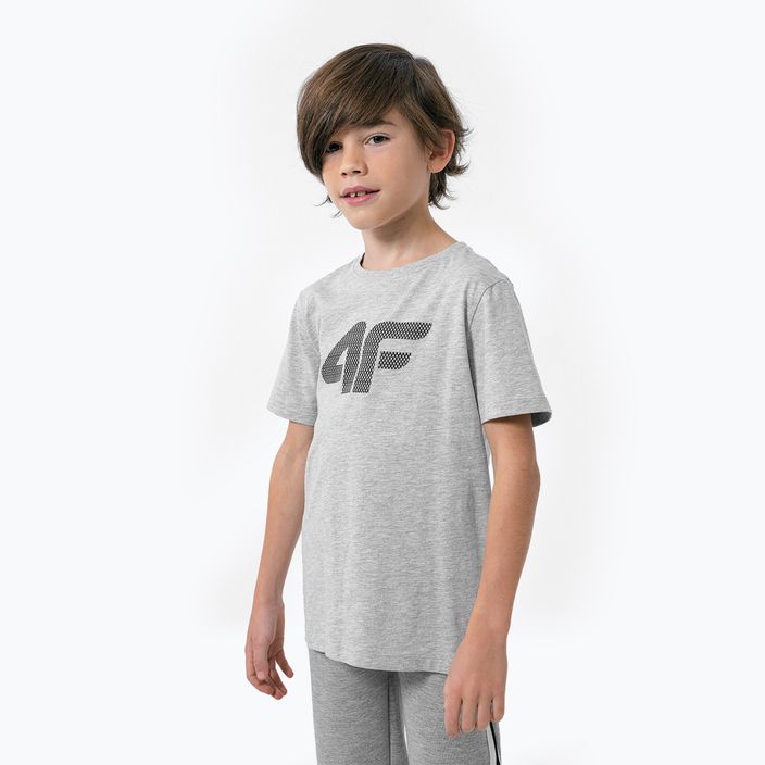 Vaikiški marškinėliai 4F JTSM002 cold light grey melange
