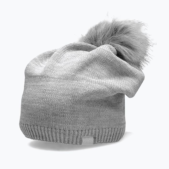 Moteriška žieminė kepurė 4F CAD009 cold light grey melange 4