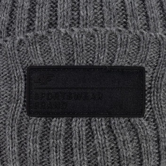 Vyriška žieminė kepurė su snapeliu 4F CAM013 middle grey melange 4