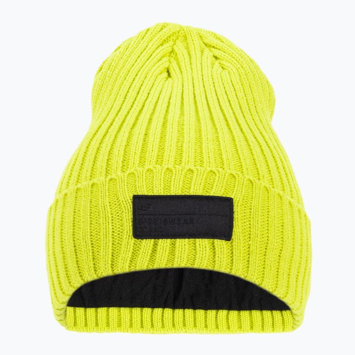 Vyriška žieminė kepurė 4F CAM013 kanarėlės žalios spalvos neoninė 2