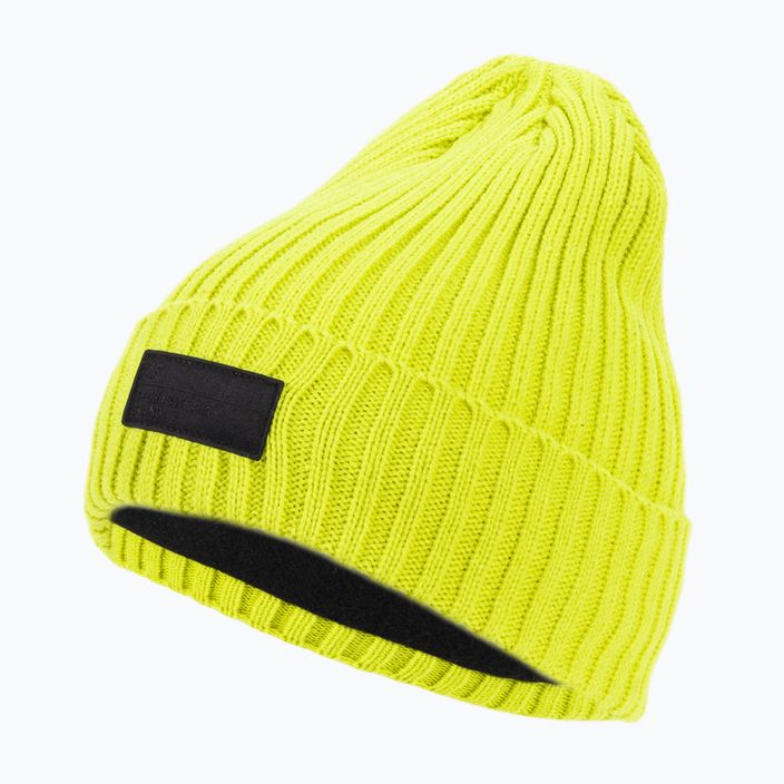 Vyriška žieminė kepurė 4F CAM013 kanarėlės žalios spalvos neoninė 3
