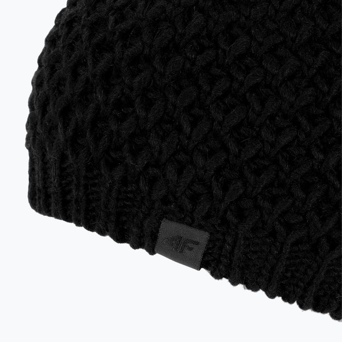 Moteriška žieminė kepurė 4F CAD014 tamsiai juoda 3