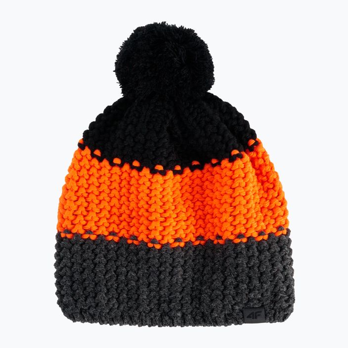 Vaikiška žieminė kepurė 4F JCAM006 oranžinė 5