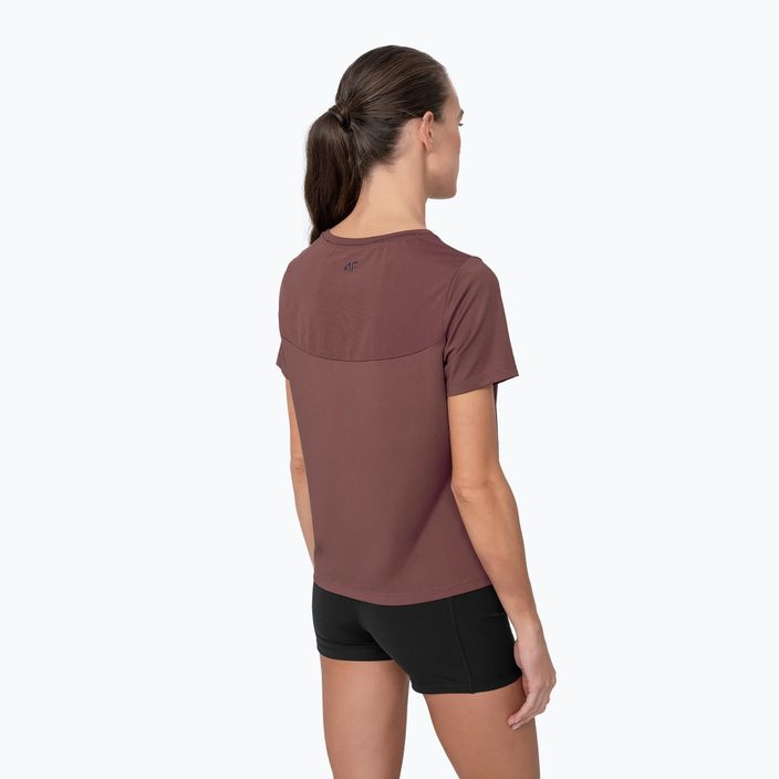 Moteriški marškinėliai 4F TSDF010 bordo spalvos 2