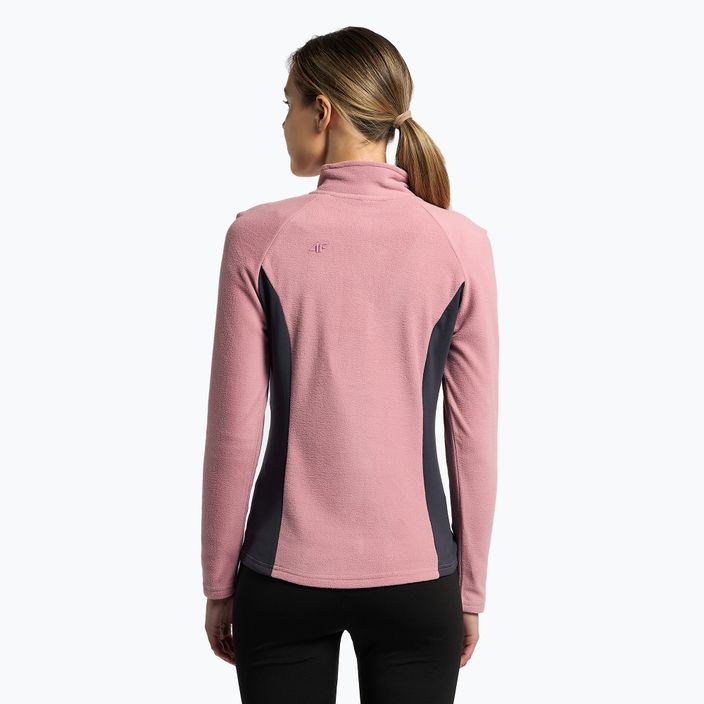 Moteriškas slidinėjimo megztinis 4F BIDP011 tamsiai rožinės spalvos 4