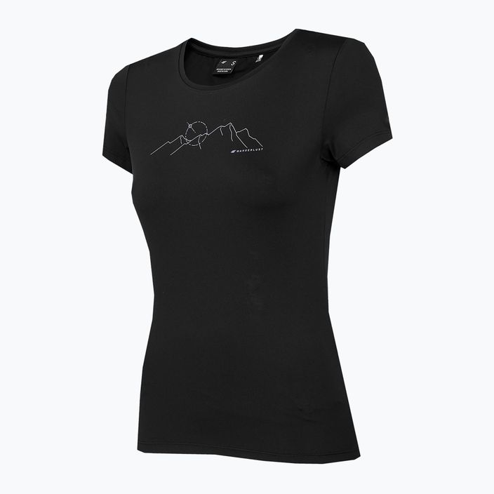 Moteriški trekingo marškinėliai 4F TSD016 deep black 2