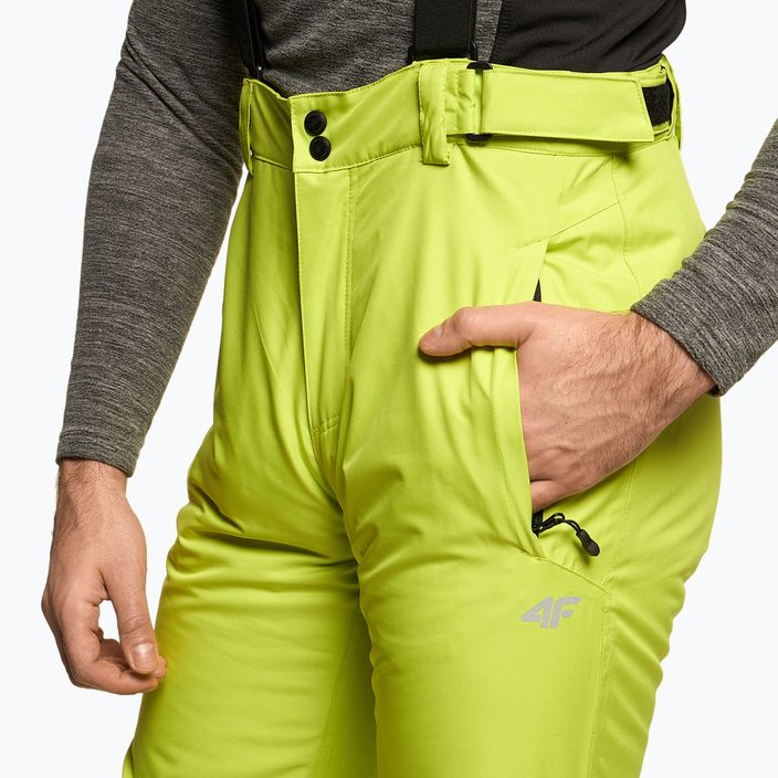 Vyriškos slidinėjimo kelnės 4F SPMN001 kanariškai žalios spalvos 4