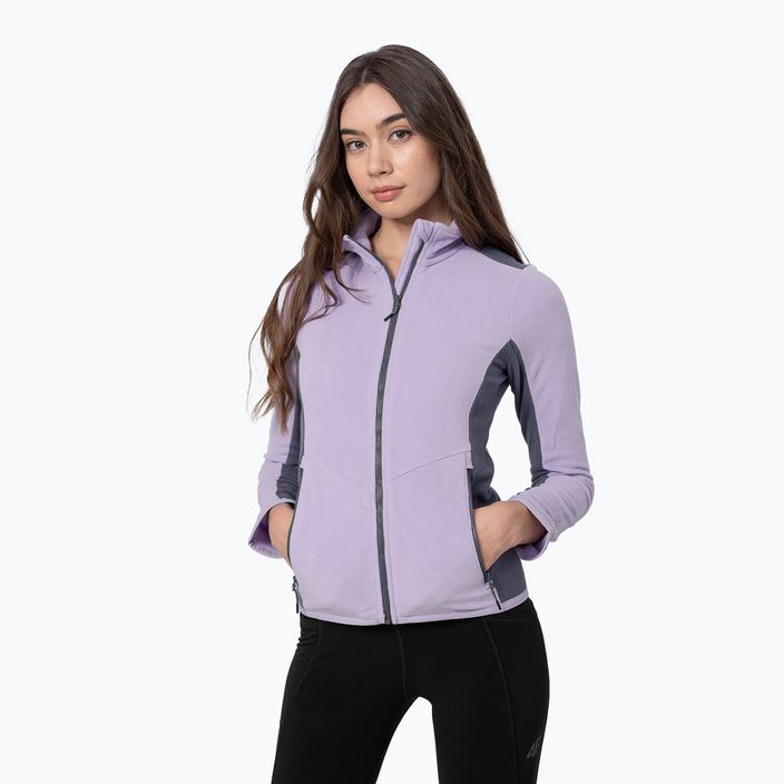 Moteriškas trekingo džemperis 4F PLD014 šviesiai violetinės spalvos