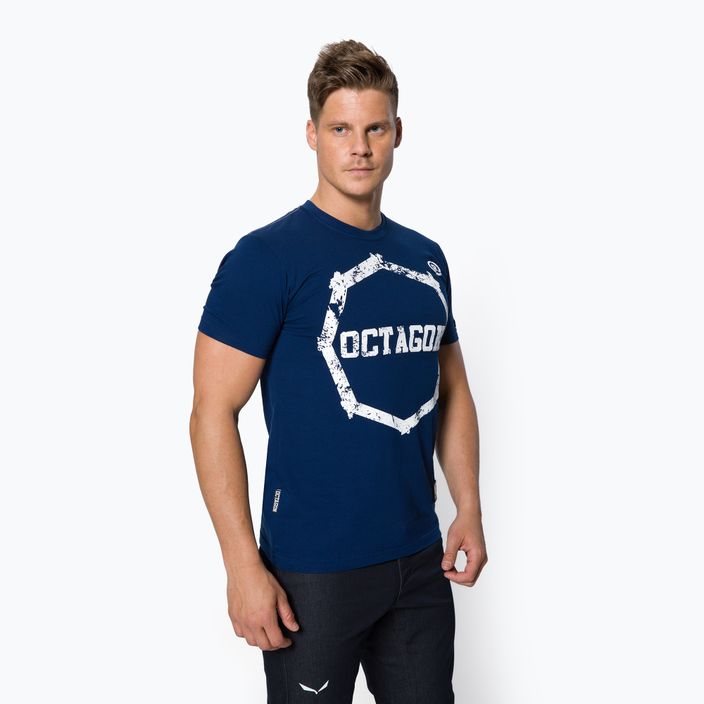 Octagon Logo Smash mėlyni vyriški marškinėliai