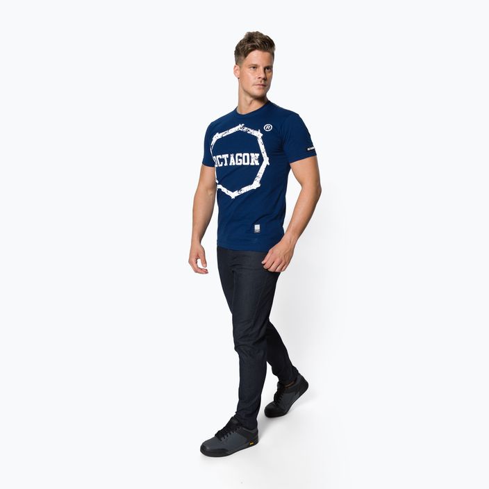 Octagon Logo Smash mėlyni vyriški marškinėliai 2