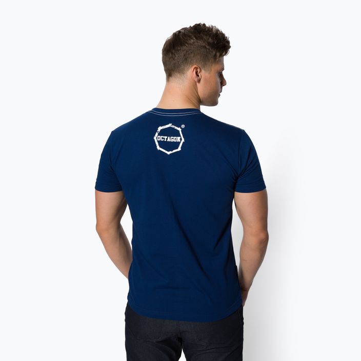 Octagon Logo Smash mėlyni vyriški marškinėliai 3