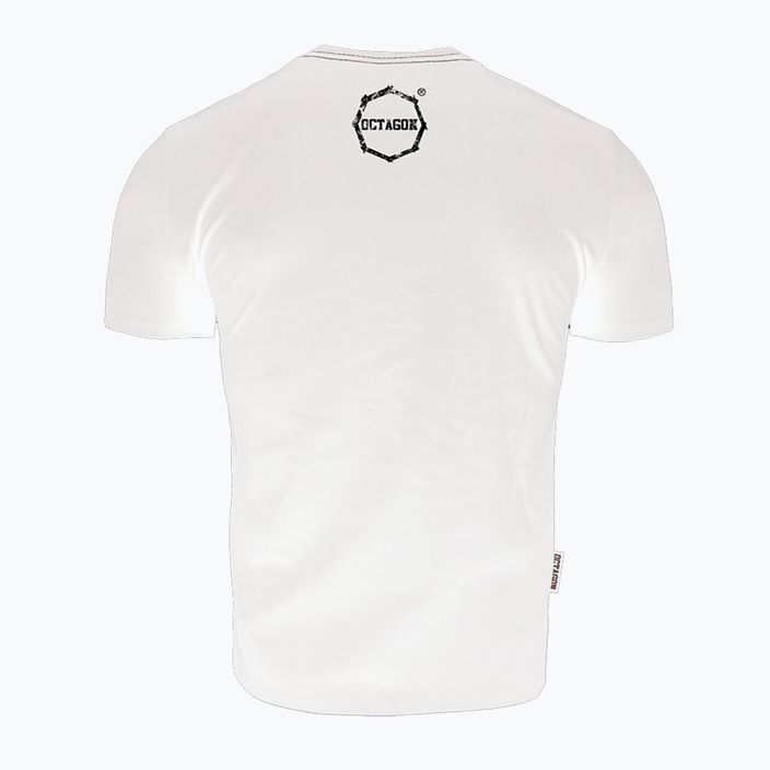 Octagon Logo Smash vyriški marškinėliai balti 2