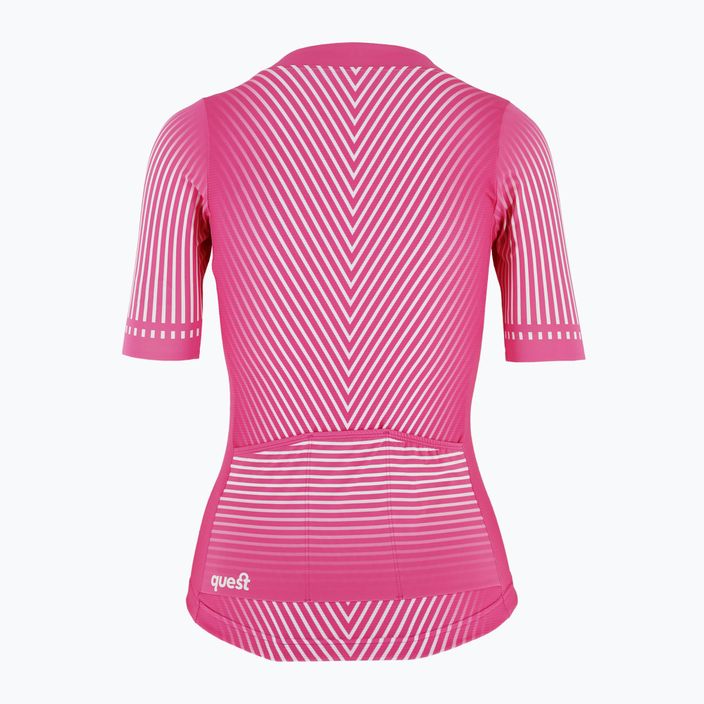 Moteriški dviračių marškinėliai Quest Strip pink 2