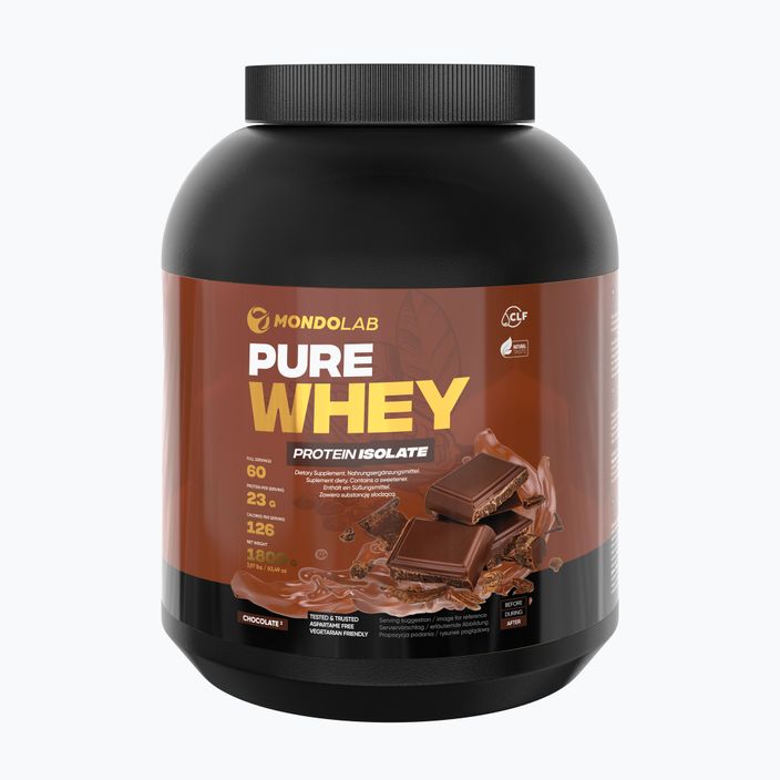 Pure Whey MONDOLAB baltymų izoliatas 1,8 kg dvigubo šokolado MND003