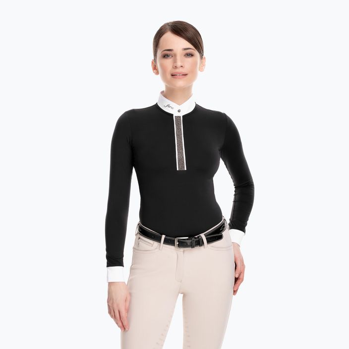 FERA Equestrian Stardust moteriški varžybiniai marškinėliai ilgomis rankovėmis juodi 1.1.l