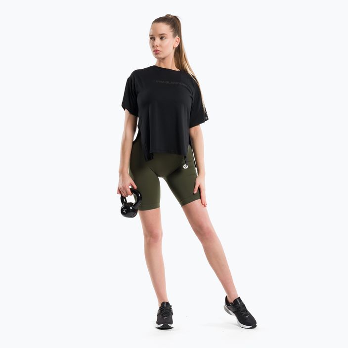 Moteriški treniruočių marškinėliai Gym Glamour Glamour Black 417 2