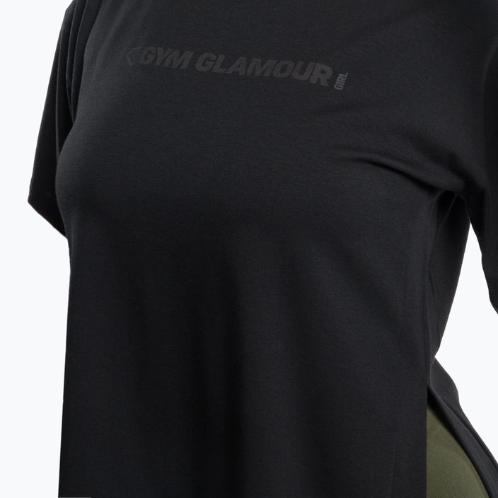 Moteriški treniruočių marškinėliai Gym Glamour Glamour Black 417 4