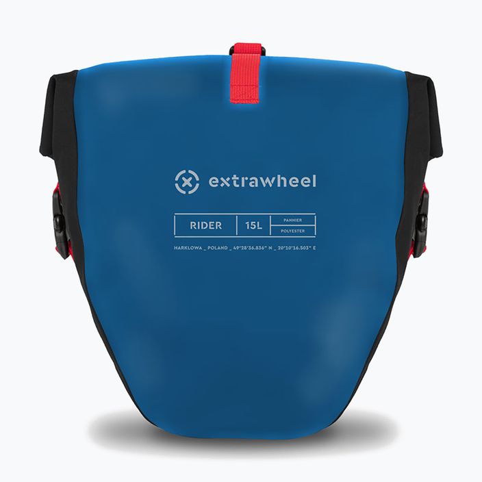 Dviračio krepšys Extrawheel Rider 2 x 15 l blue/black 3