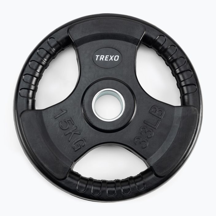 TREXO juodos spalvos gumuoto ketaus svoris RW15 15 kg 2