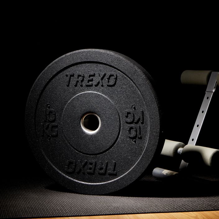 TREXO olimpiniai svarmenys su buferiu juodi TRX-BMP010 10 kg 4