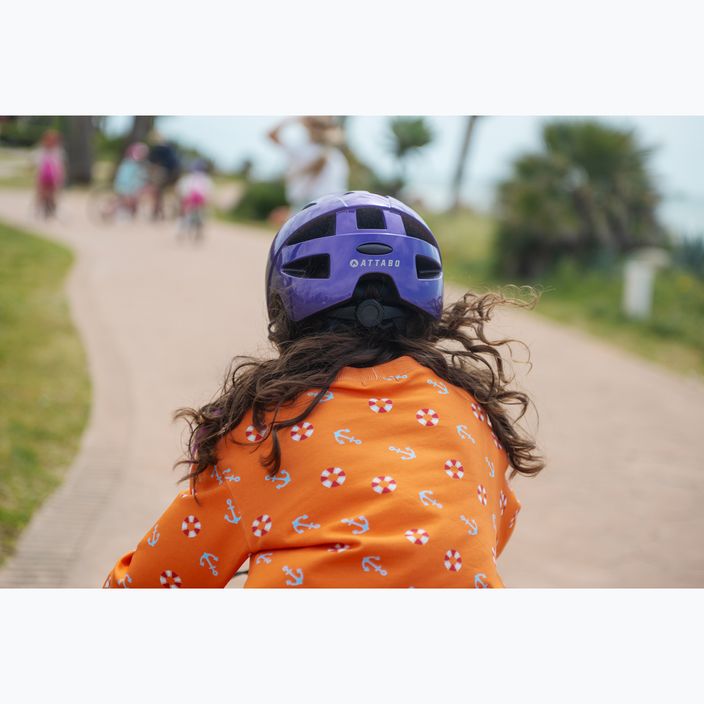 Vaikiškas dviračių šalmas ATTABO K200 violetinis 11