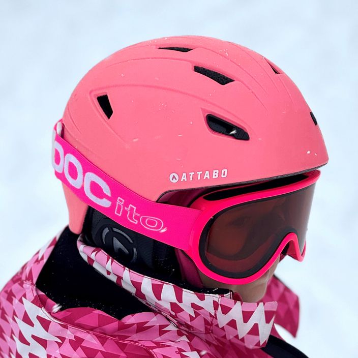 Vaikiškas slidinėjimo šalmas ATTABO S200 rožinės spalvos 10