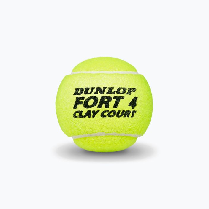 Dunlop Fort Clay Court teniso kamuoliukai 4B 18 x 4 vnt. geltoni 601318 2
