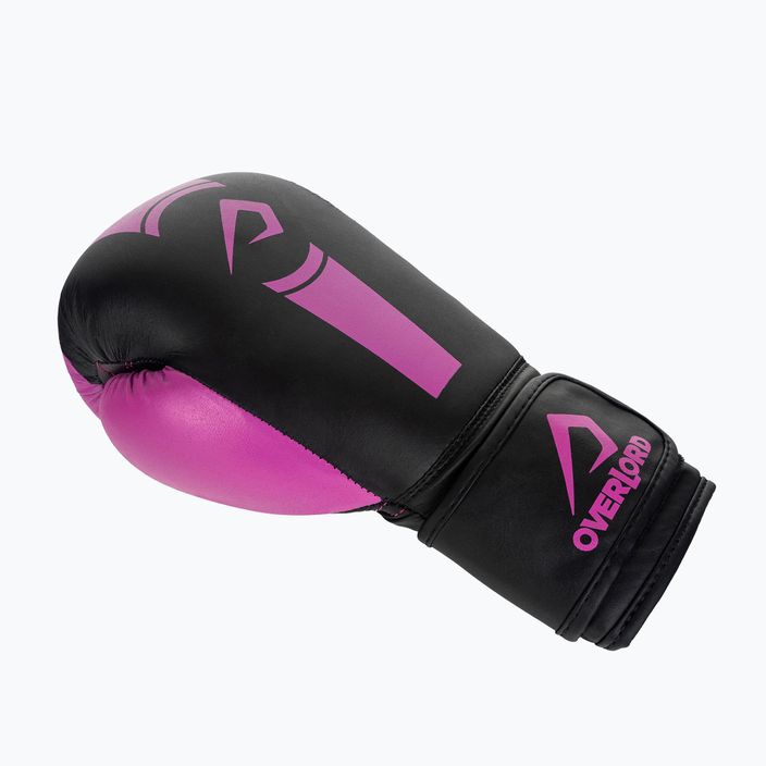 Overlord Boxer vaikiškos bokso pirštinės juodos ir rožinės spalvos 100003-PK 11
