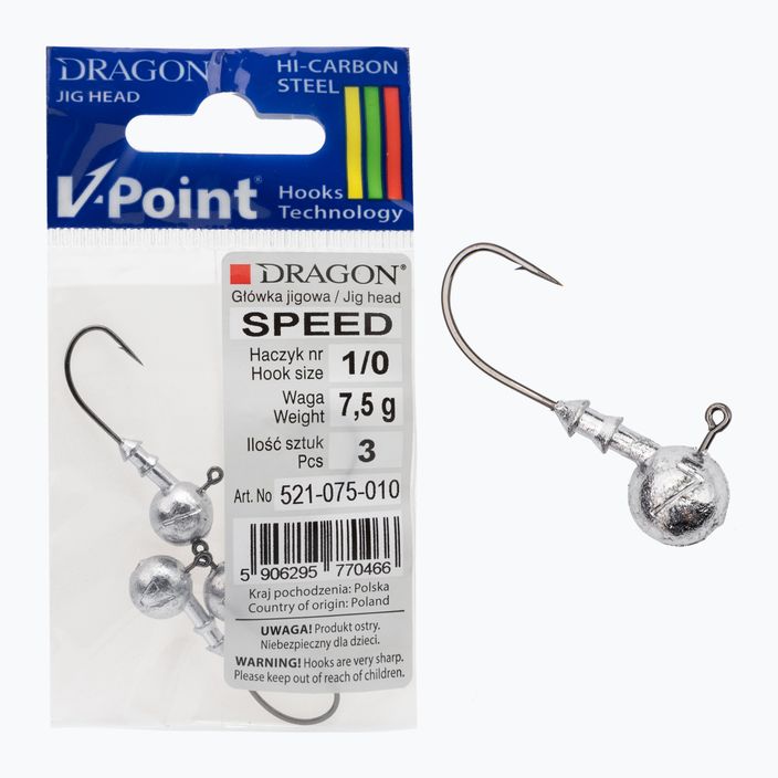DRAGON V-Point Speed jig galvutė 7,5 g, 3 vnt., juoda PDF-521-075-010