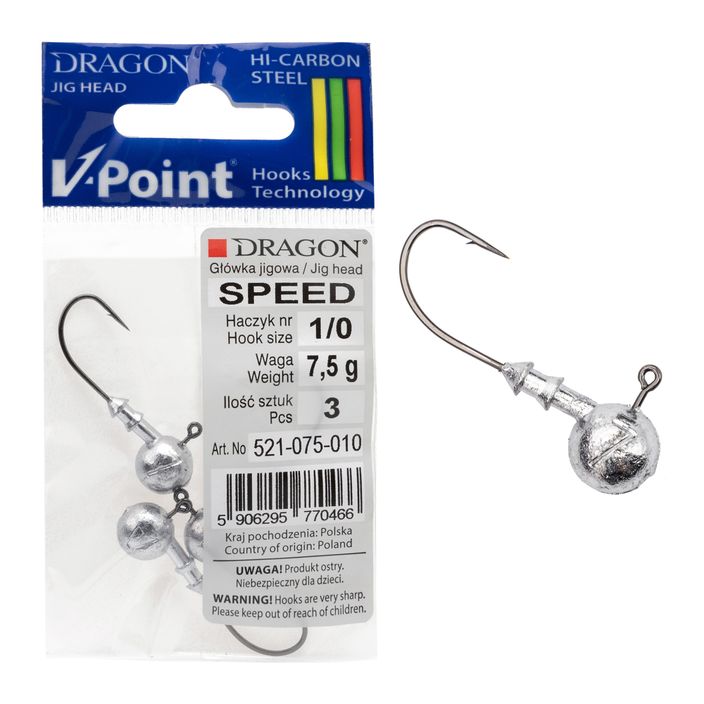DRAGON V-Point Speed jig galvutė 7,5 g, 3 vnt., juoda PDF-521-075-010 2