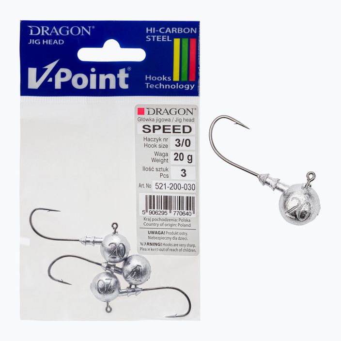 DRAGON V-Point Speed 20g džigo galvutė 3 vnt. juoda PDF-521-200-030
