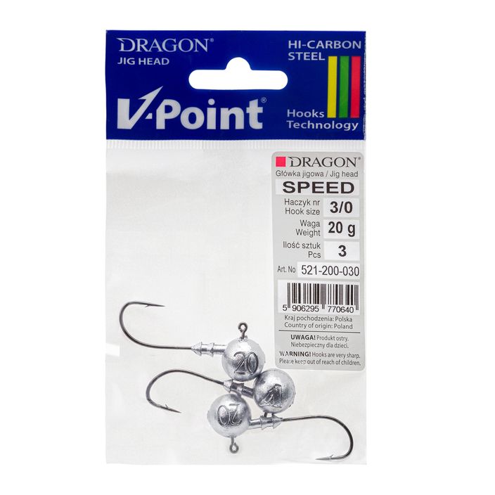DRAGON V-Point Speed 20g džigo galvutė 3 vnt. juoda PDF-521-200-030 2