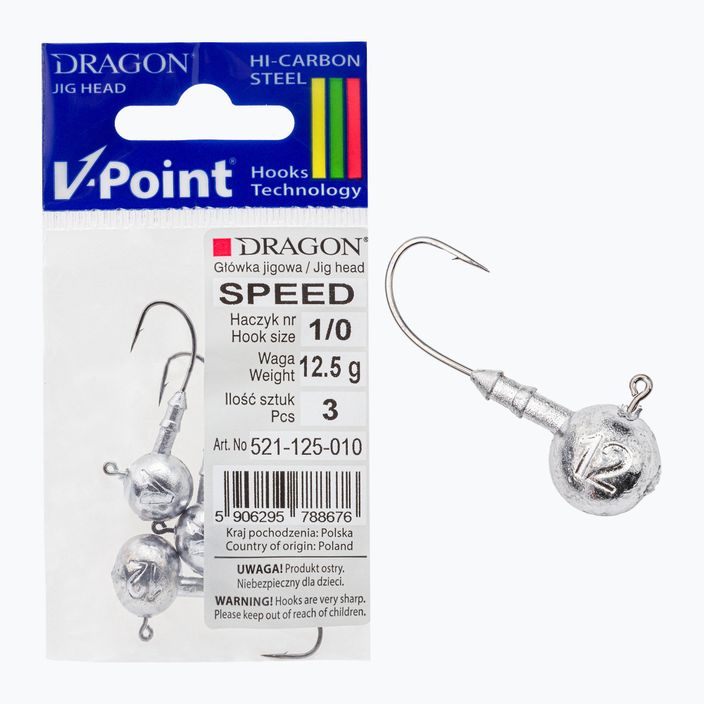 DRAGON V-Point Speed jig galvutė 12,5 g 3 vnt. juoda PDF-521-125-010