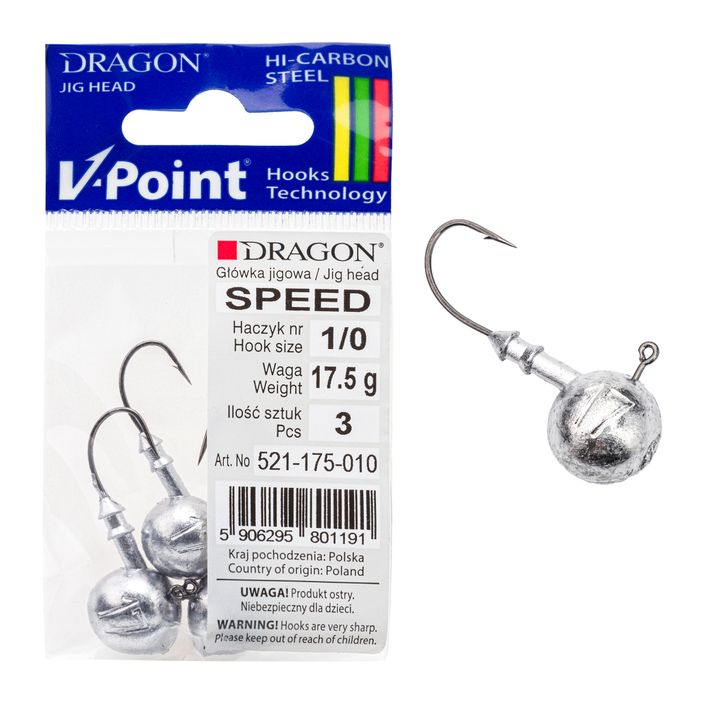 DRAGON V-Point Speed jig galvutė 17,5 g 3 vnt. juoda PDF-521-175-010 2
