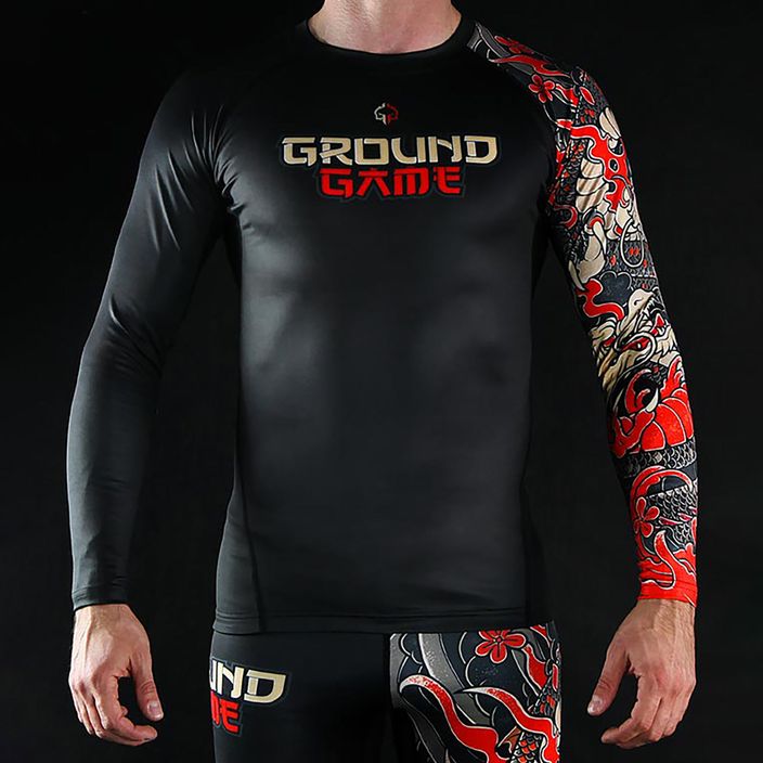 Ground Game Yokai 2.0 vyriškas marškinėliai juoda/raudona RASHYOK2S 4