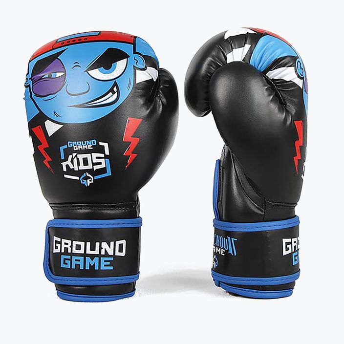 Ground Game Prodigy vaikiškos bokso pirštinės juodos ir mėlynos spalvos 7