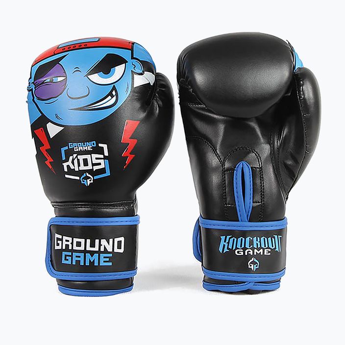 Ground Game Prodigy vaikiškos bokso pirštinės juodos ir mėlynos spalvos 8