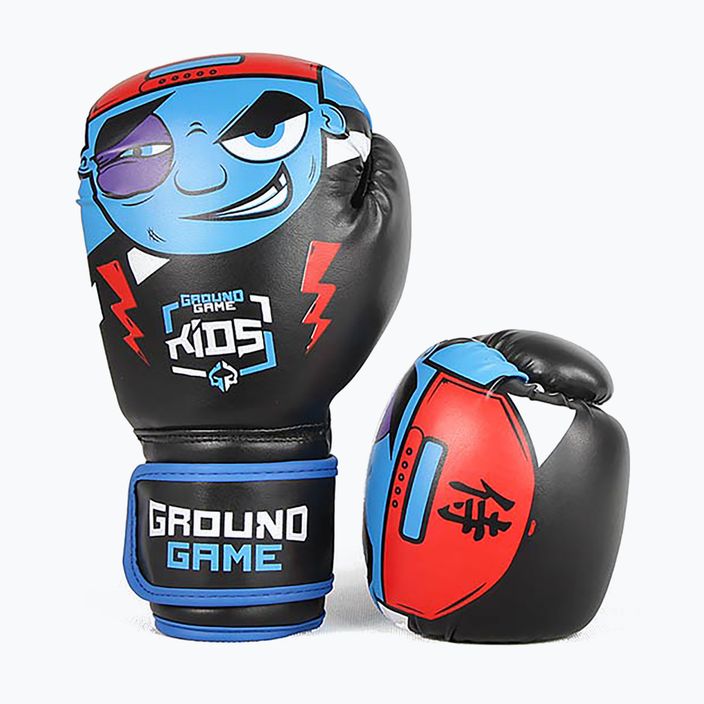 Ground Game Prodigy vaikiškos bokso pirštinės juodos ir mėlynos spalvos 10