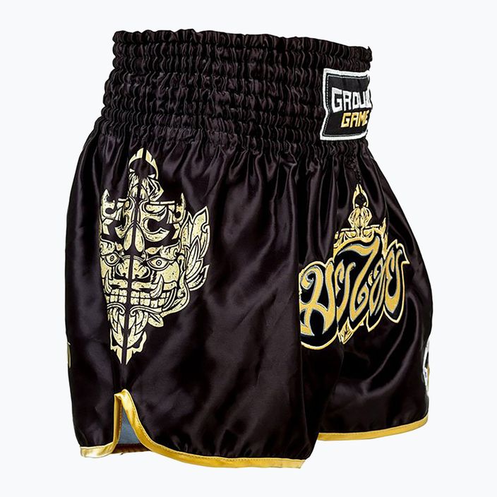 Ground Game Muay Thai vyriški bokso šortai 'Gold' black 21MTSHGOLDS 2