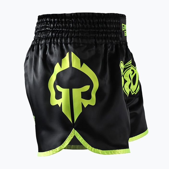 Vyriški Ground Game Muay Thai Neon treniruočių šortai juoda/žalia neoninė 3