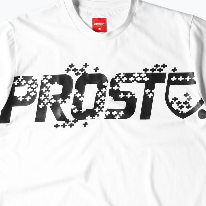 PROSTO Plusrain balti vyriški marškinėliai KL222MTEE2021 2