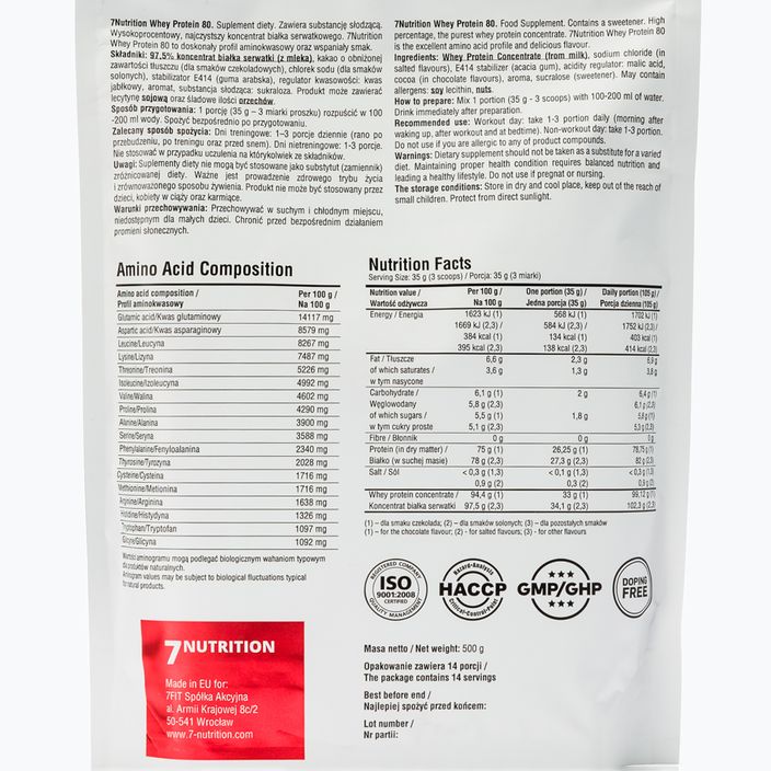 Išrūgos 7Nutrition Protein 80 500 g Sūdytas pistacijų 2