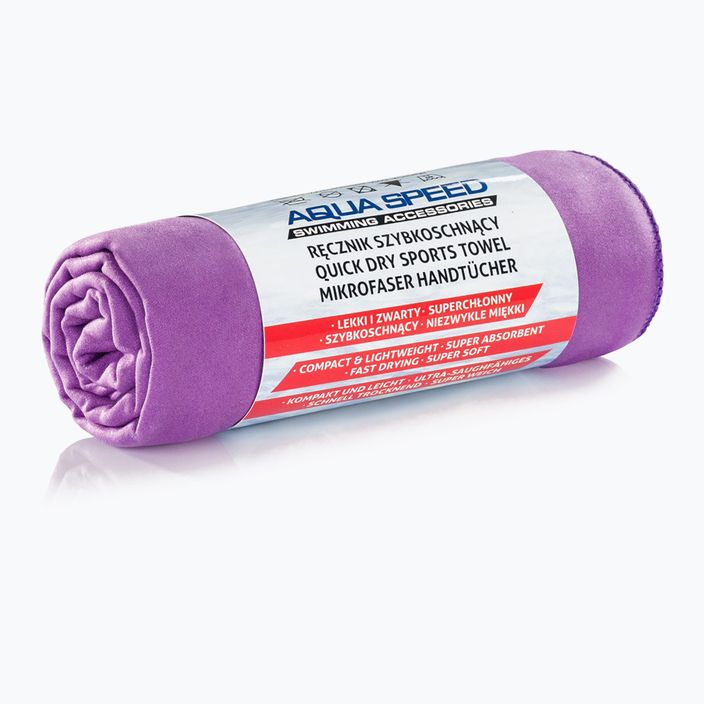 AQUA-SPEED Dry plokščias greitai džiūstantis rankšluostis 50 x 100 cm violetinės spalvos 2