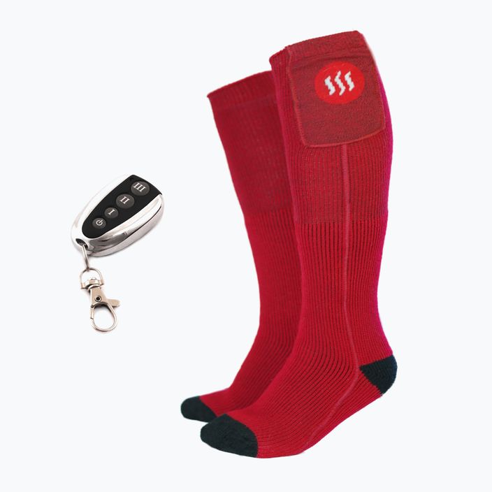Šildomos kojinės su nuotolinio valdymo pulteliu Glovii GQ3 raudonos