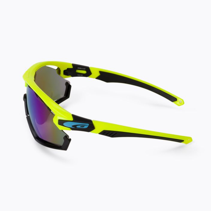 GOG Viper neoniniai geltoni/juodi/polichromatiniai baltai-mėlyni dviratininkų akiniai E595-2 4