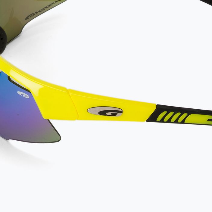 GOG Falcon Xtreme neoninės geltonos/juodos/polichromatinės žalios spalvos dviračių akiniai E863-4 5
