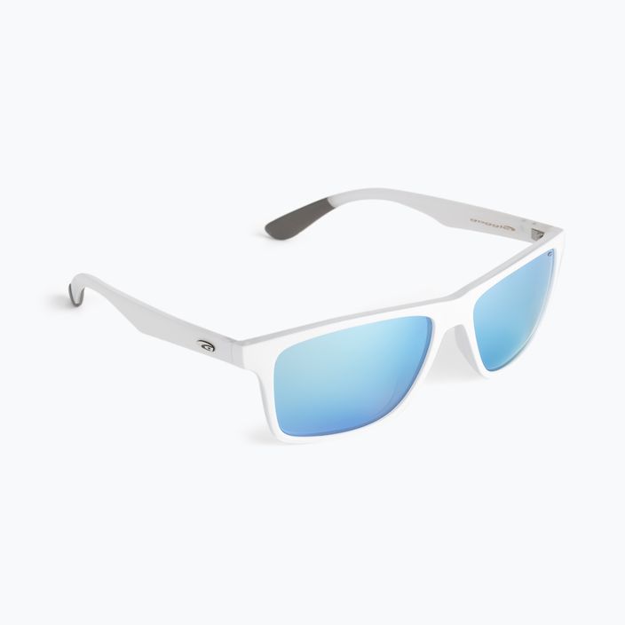 GOG Oxnard matiniai balti/krištoliniai/polichromatiniai baltai mėlyni akiniai nuo saulės E202-2P