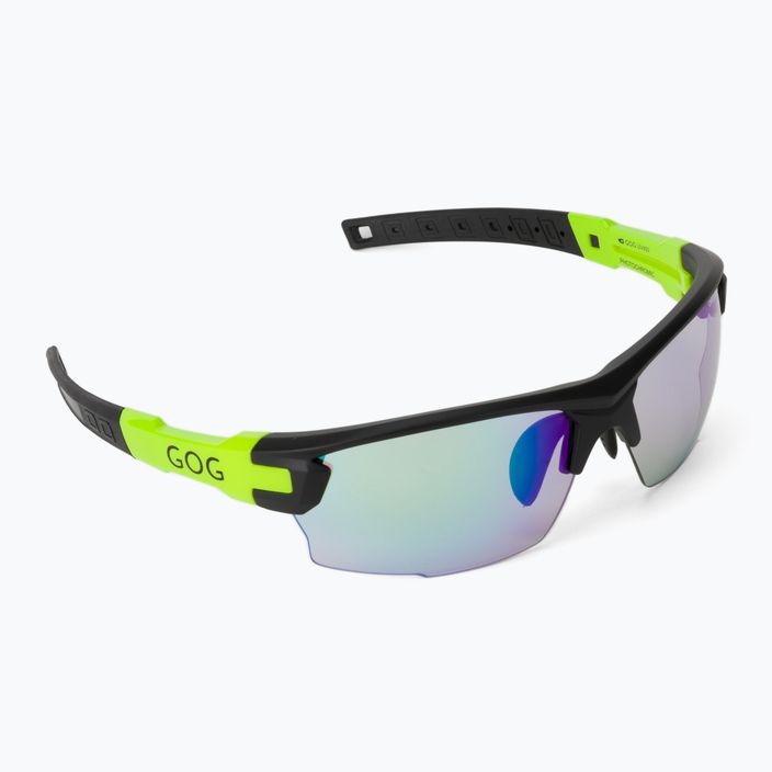GOG Steno C matiniai juodos/žalios/polichromatinės žalios spalvos dviratininkų akiniai E544-2