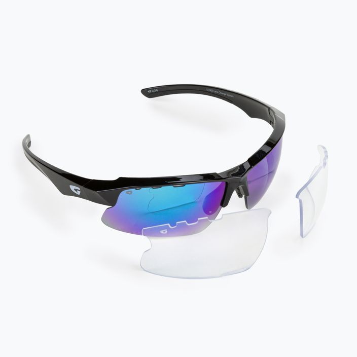 GOG dviratininkų akiniai Faun juodi/polichromatiniai baltai mėlyni E579-1 6