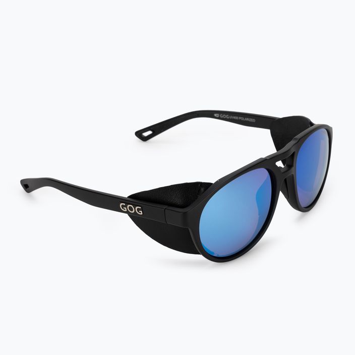 GOG Nanga matiniai juodi / polichromatiniai baltai mėlyni akiniai nuo saulės E410-2P